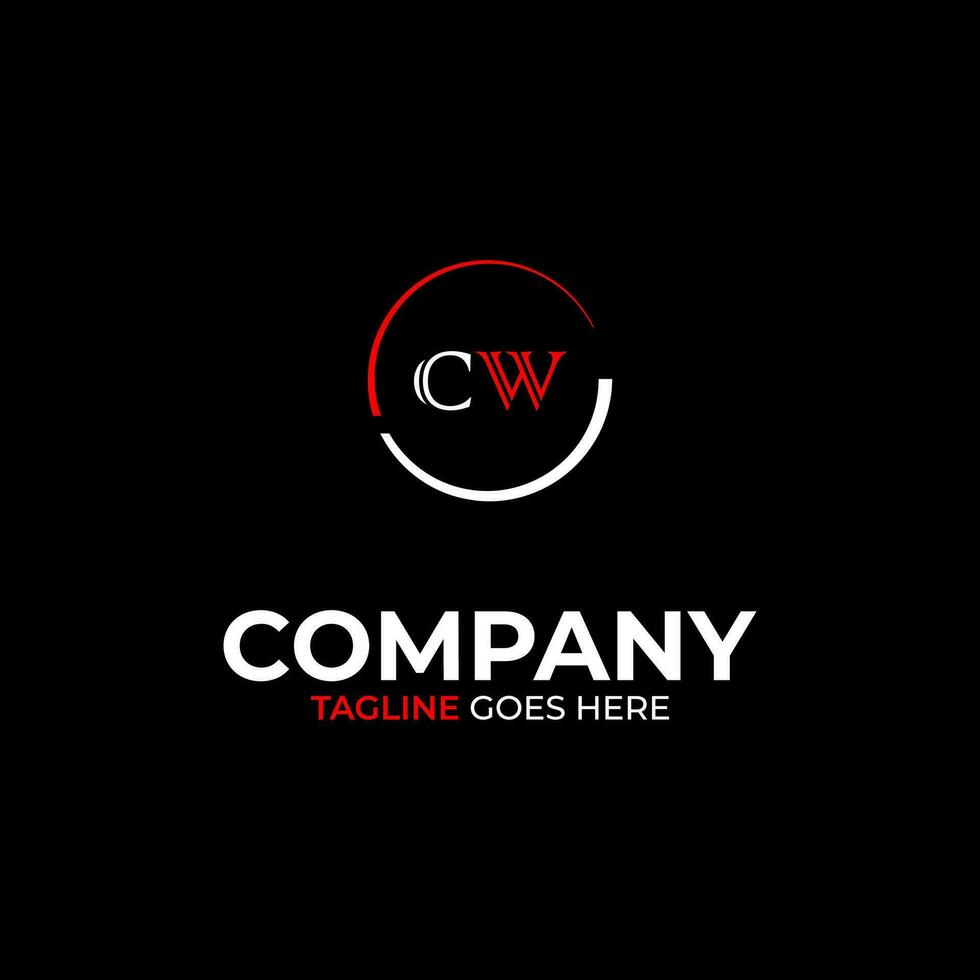 CW creative modern letters logo design template vector