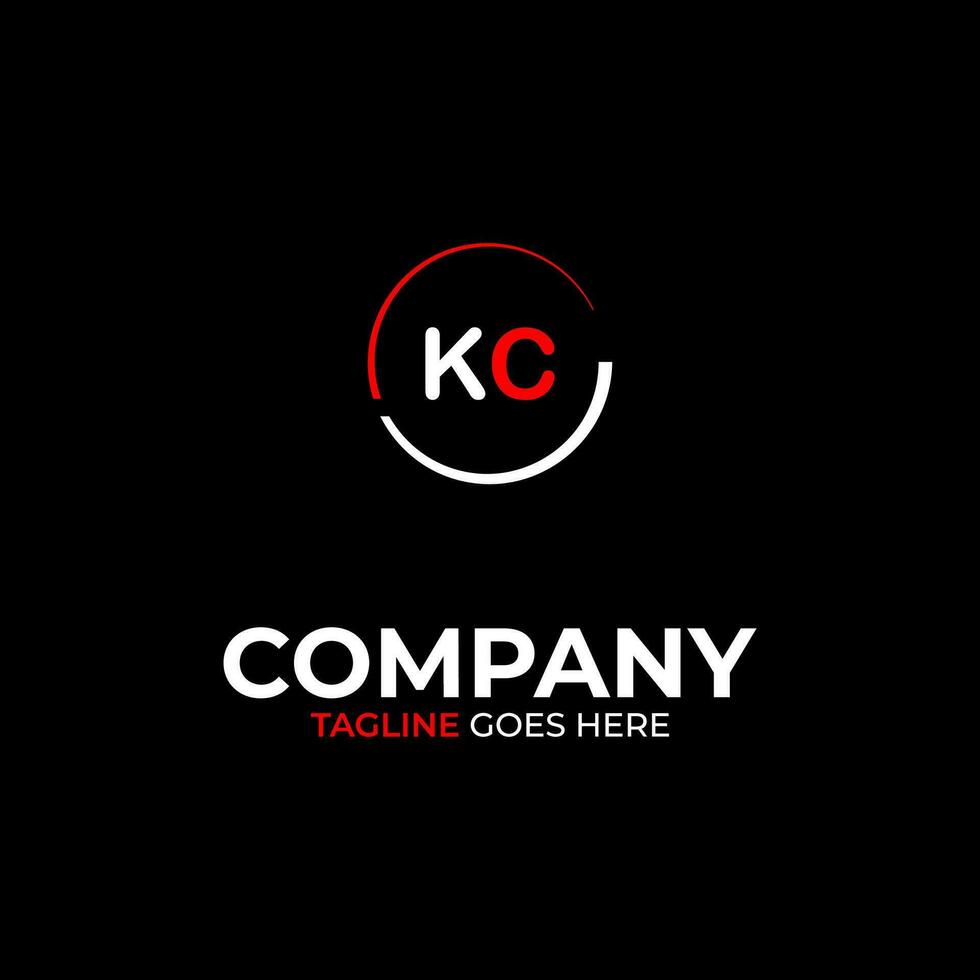 kc creativo moderno letras logo diseño modelo vector
