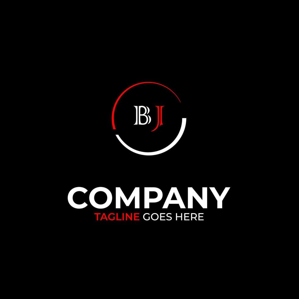 BJ creative modern letters logo design template vector