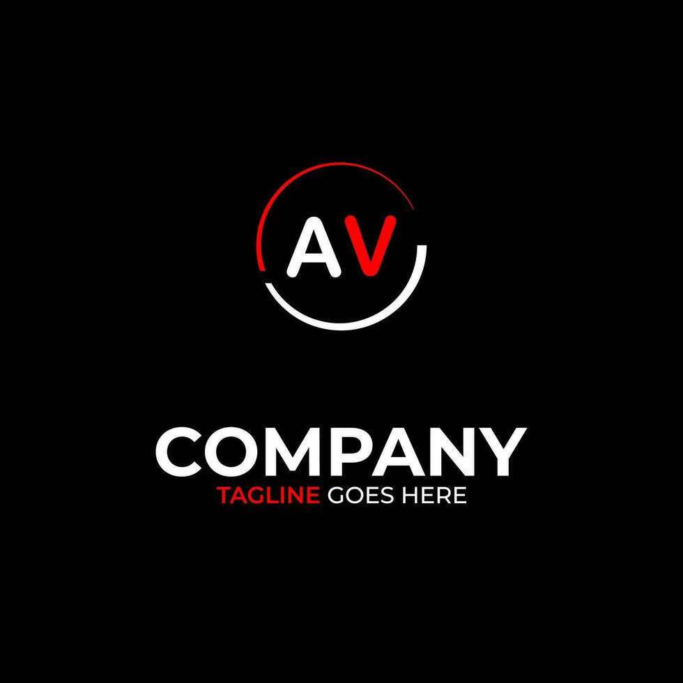 AV creative modern letters logo design template vector