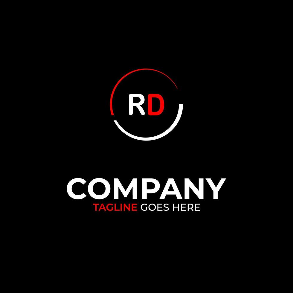 RD creative modern letters logo design template vector