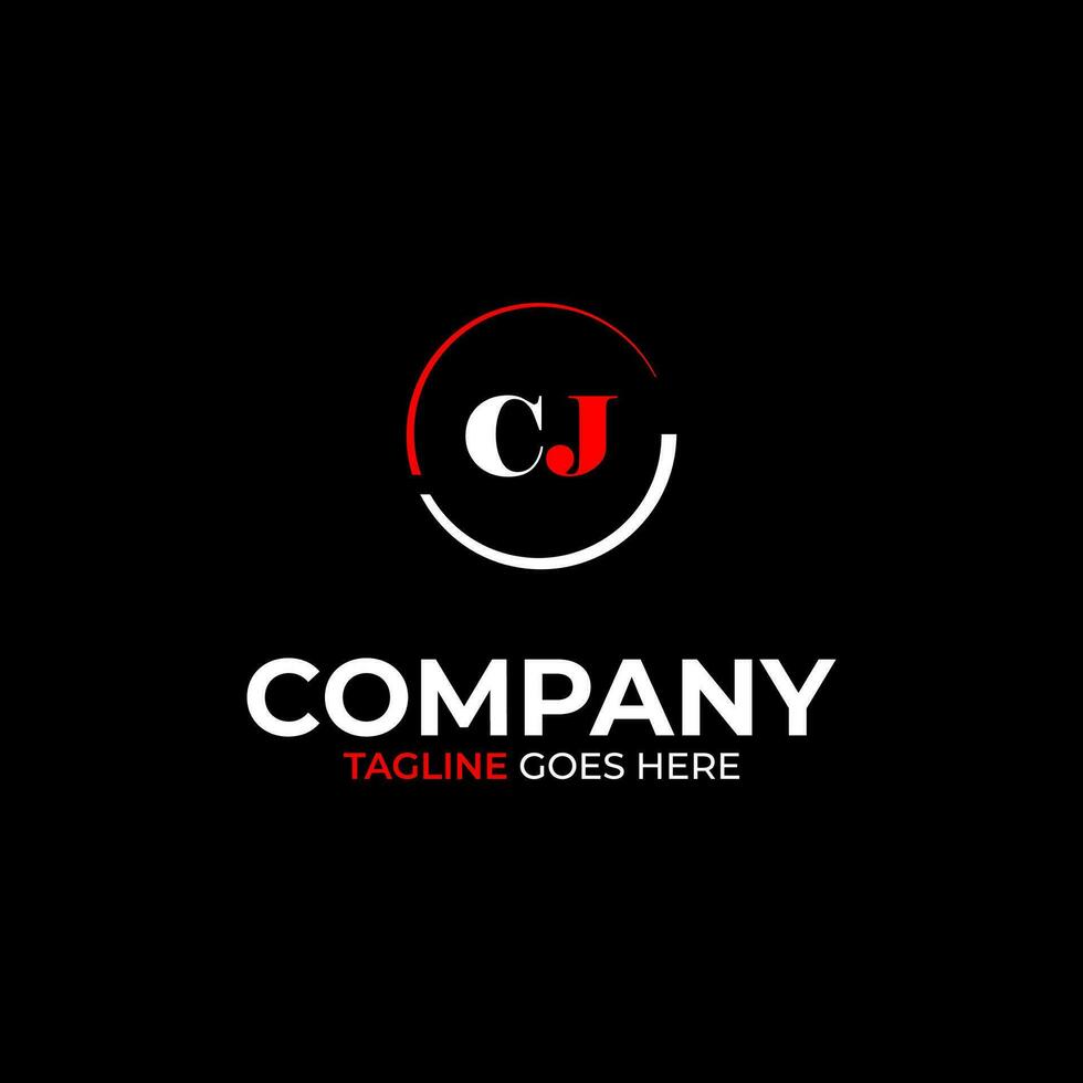 CJ creative modern letters logo design template vector
