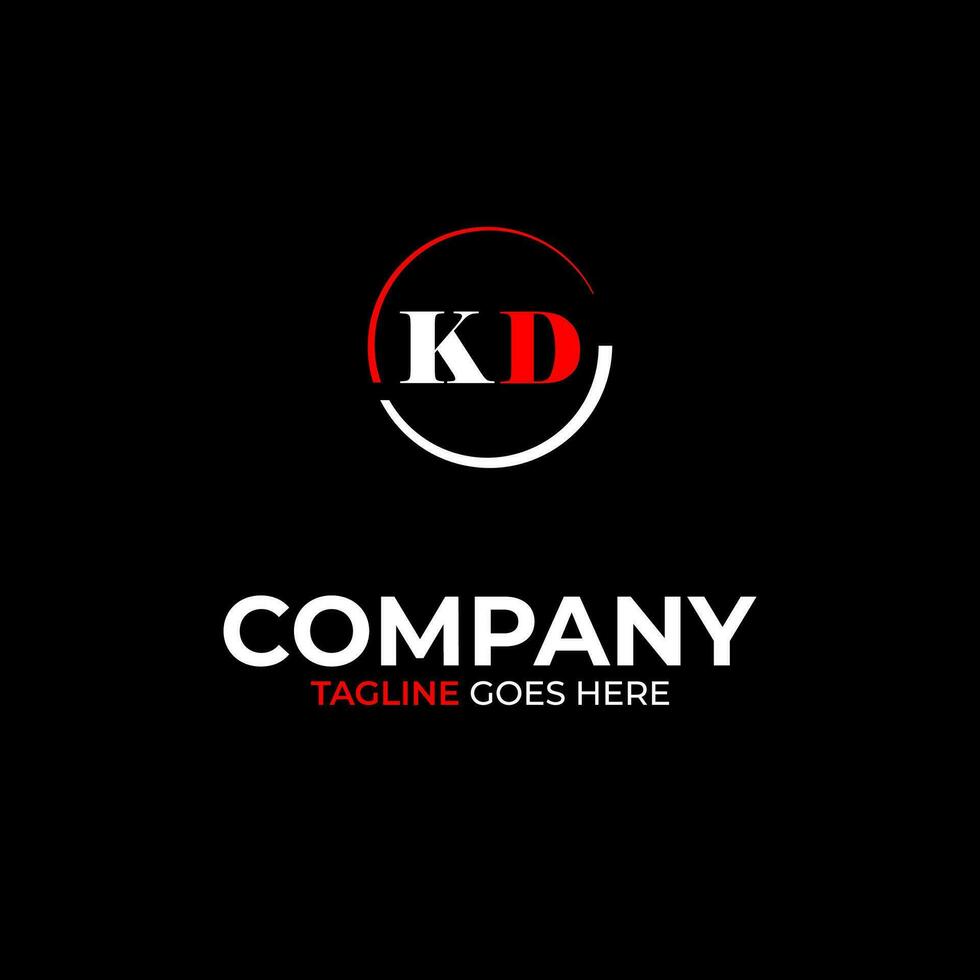 KD creative modern letters logo design template vector
