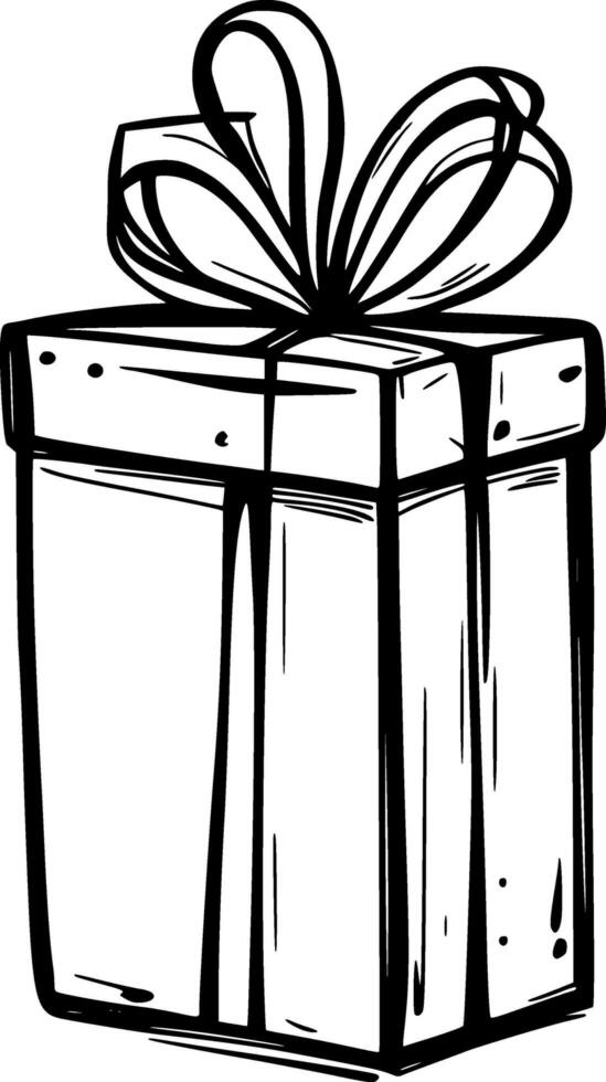 black and white gift box on a white background photo