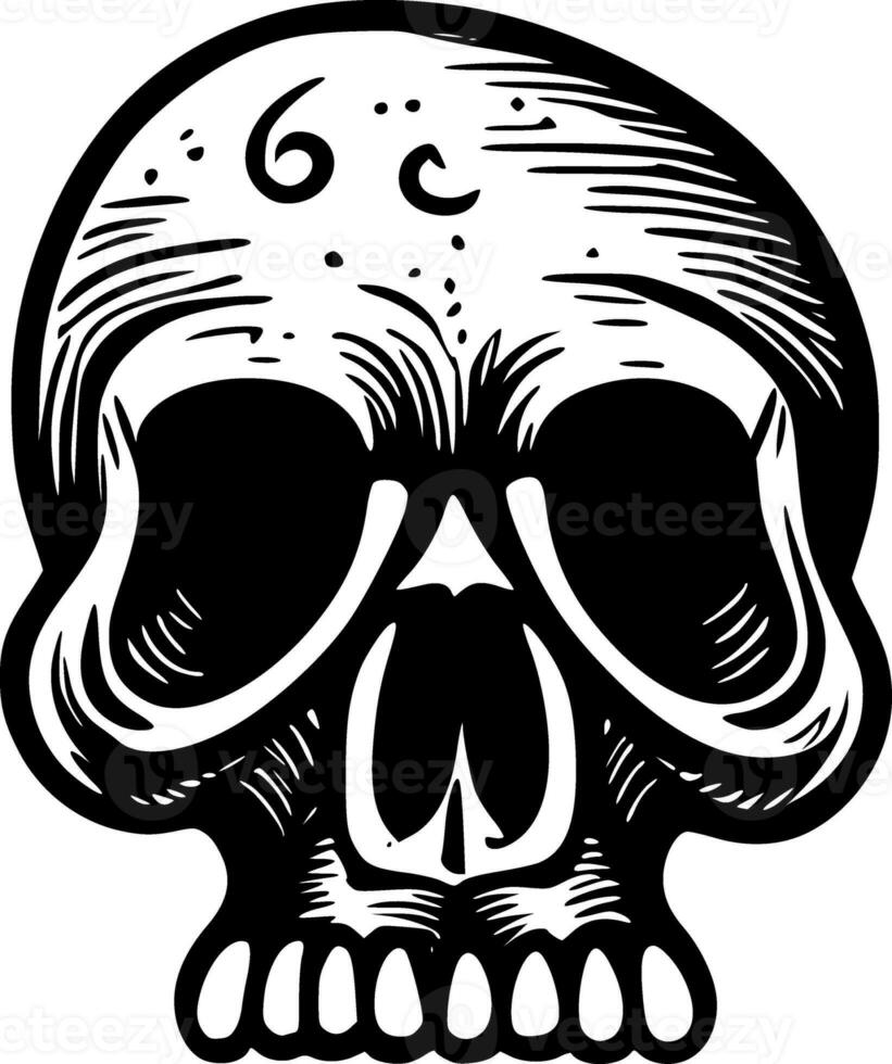 cartoon skull on white background photo