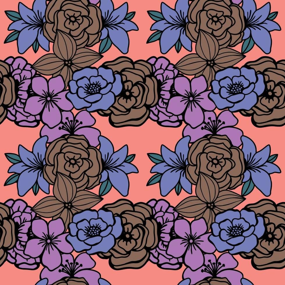 Floral seamless pattern. Floral repeat for textile and fabric. Flowers pattern vector