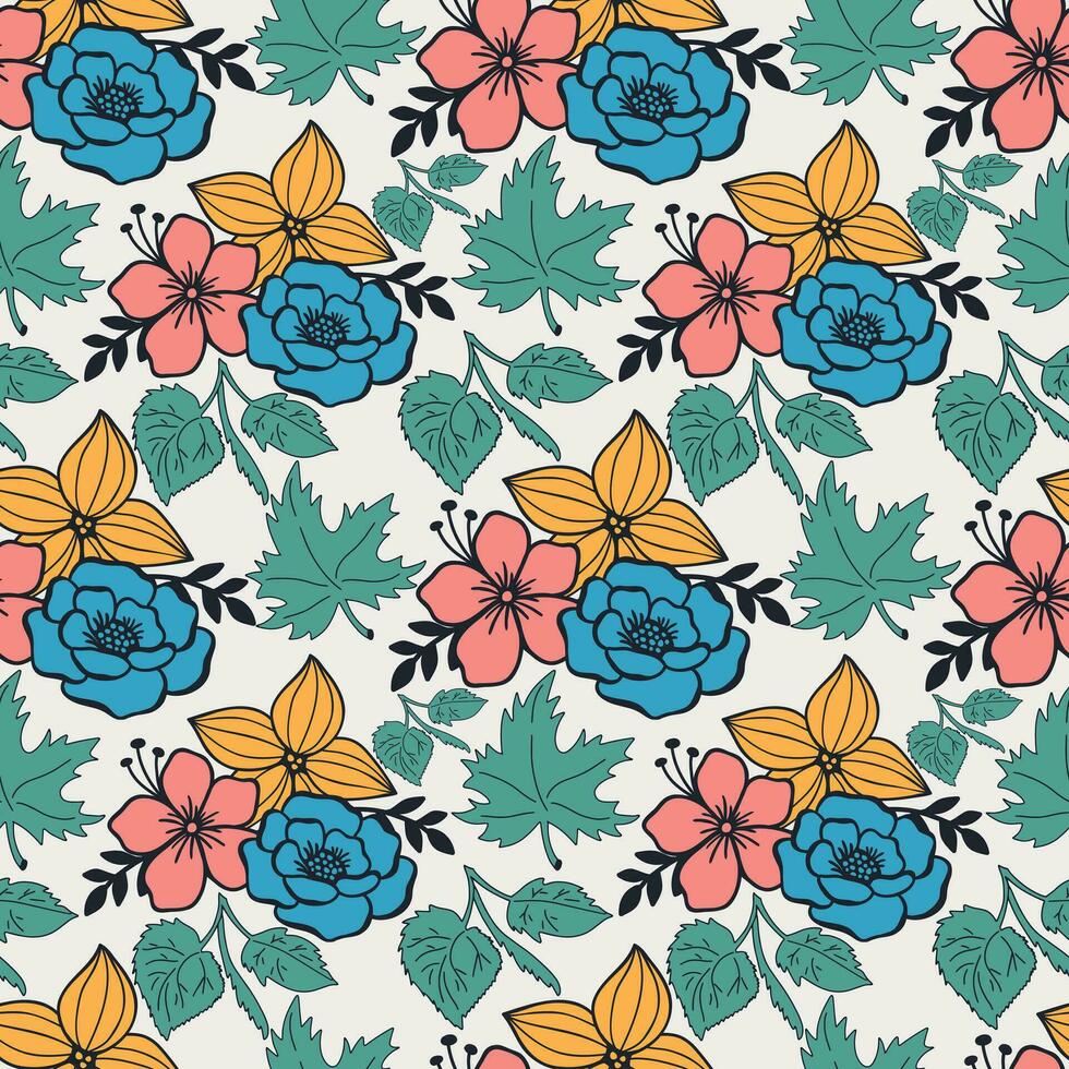 Floral seamless pattern. flowers pattern. floral repeat for fabric and textile vector