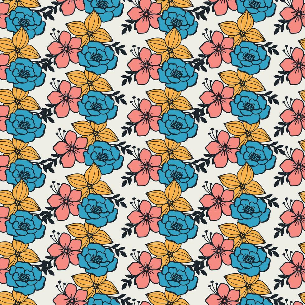 Floral seamless pattern. flowers pattern. floral repeat for fabric and textile vector