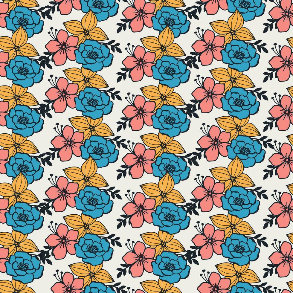 floral sin costura modelo. flores modelo. floral repetir para tela y textil vector