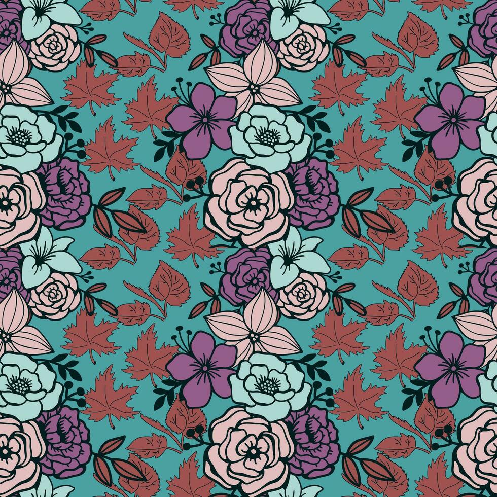 floral sin costura modelo. floral repetir para textil y tela. flores modelo vector