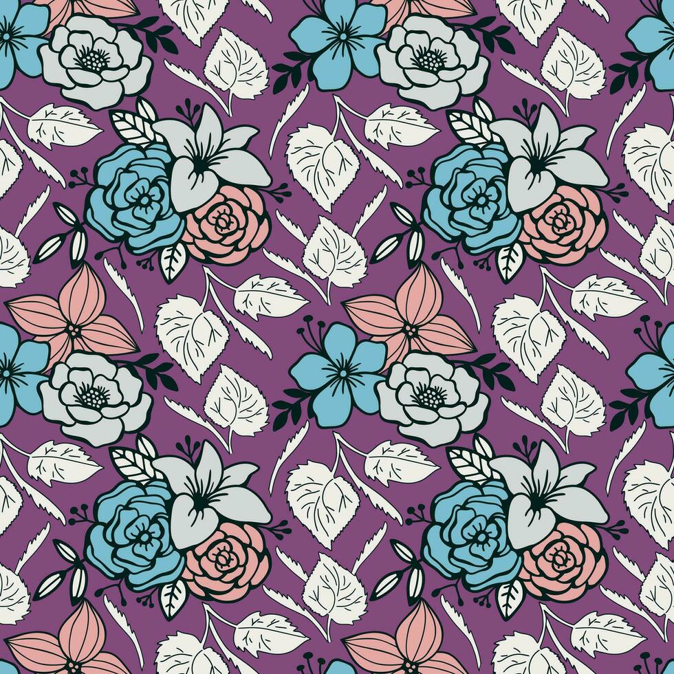 Floral seamless pattern. Floral repeat for textile and fabric. Flowers pattern vector