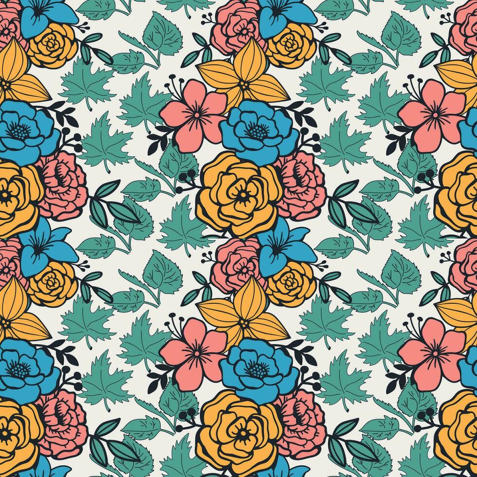 floral sin costura modelo. flores modelo. floral repetir para tela y textil vector