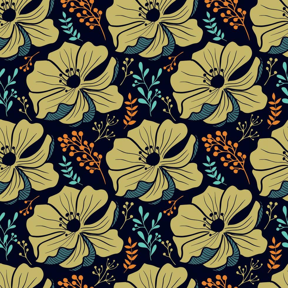 floral sin costura modelo. floral repetir para textil y tela. flores modelo vector