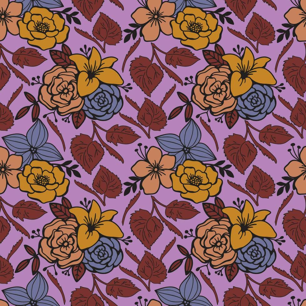 Floral seamless pattern. Floral repeat for textile and fabric. Flowers pattern vector