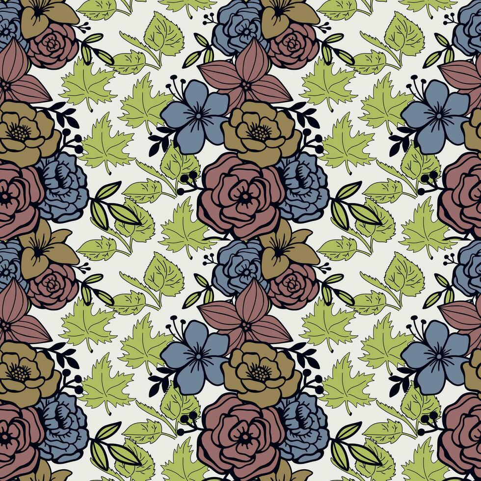 floral sin costura modelo. floral repetir para textil y tela. flores modelo vector