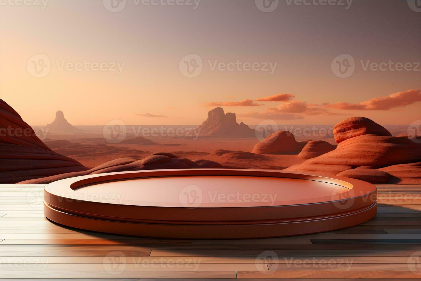 3D realistic podium for product shooting with a lot of space to put a product with Abstract scene concept AI Generative Illustration. photo