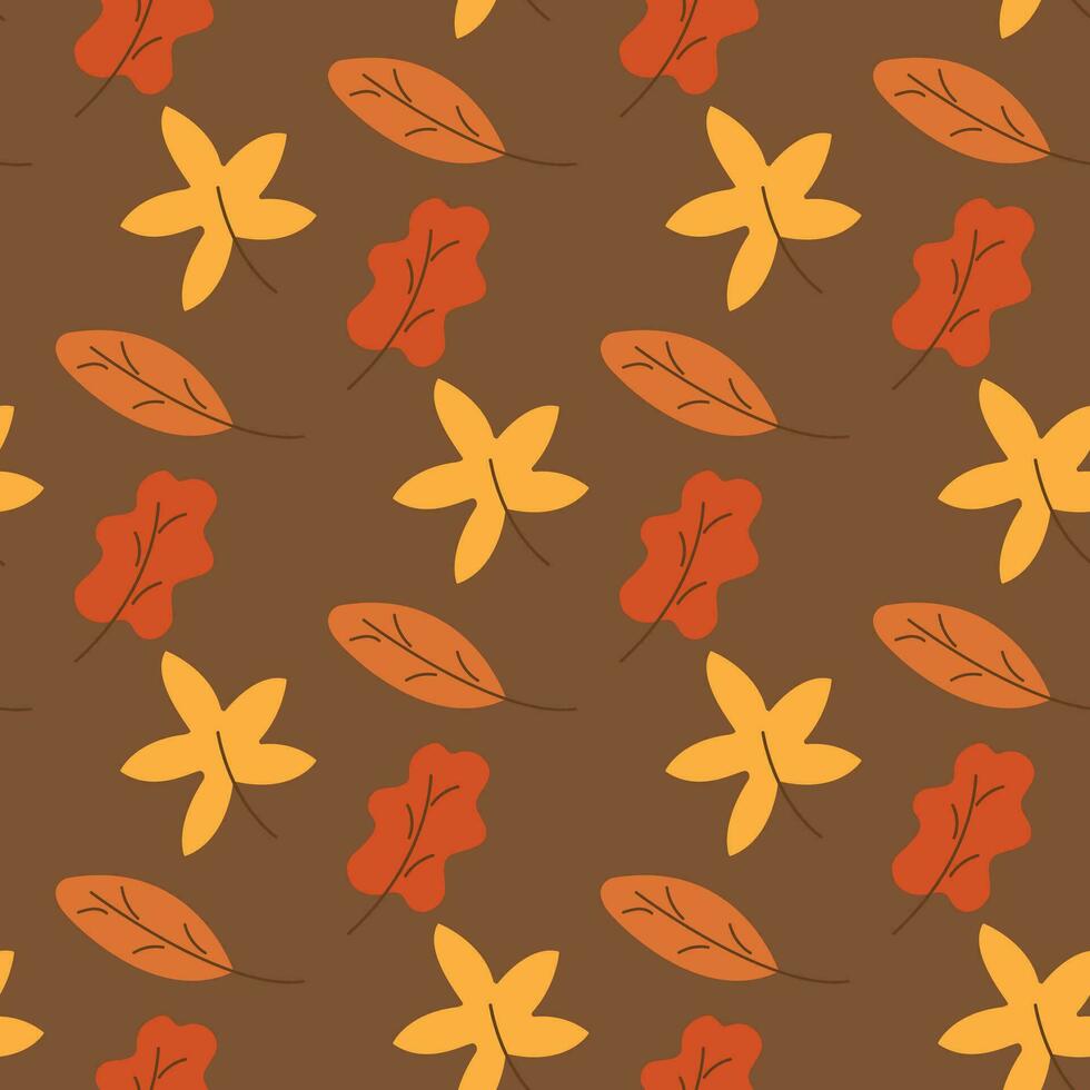 Seamless pattern with autumn leaves vector illustration