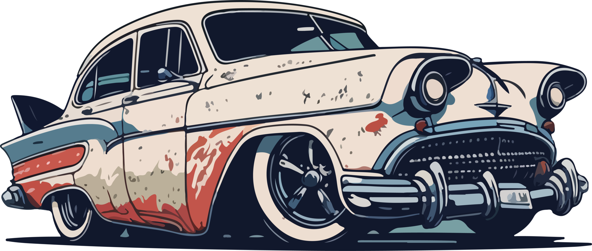 Old Car Cartoon AI Generative png
