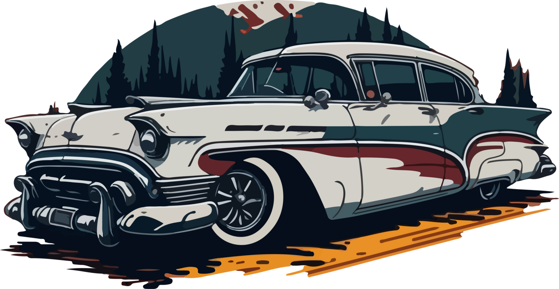 Old Car Clip Art AI Generative png
