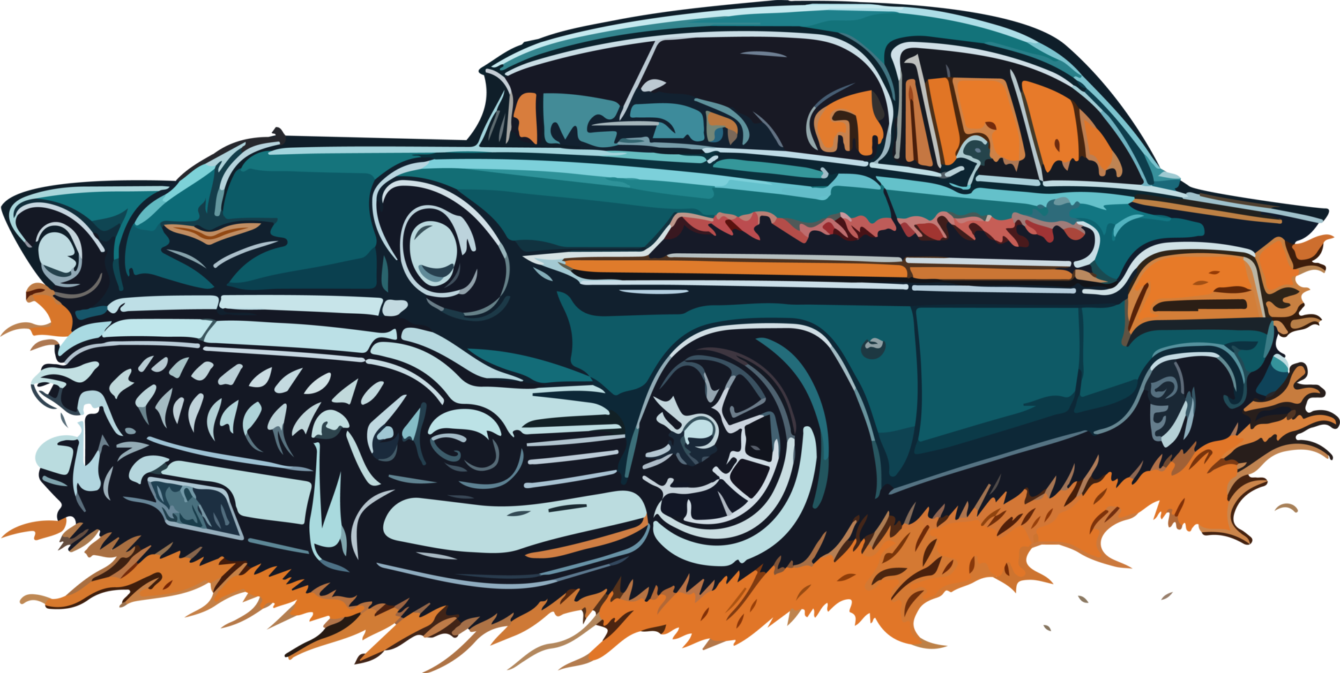 Old Car Mascot AI Generative png