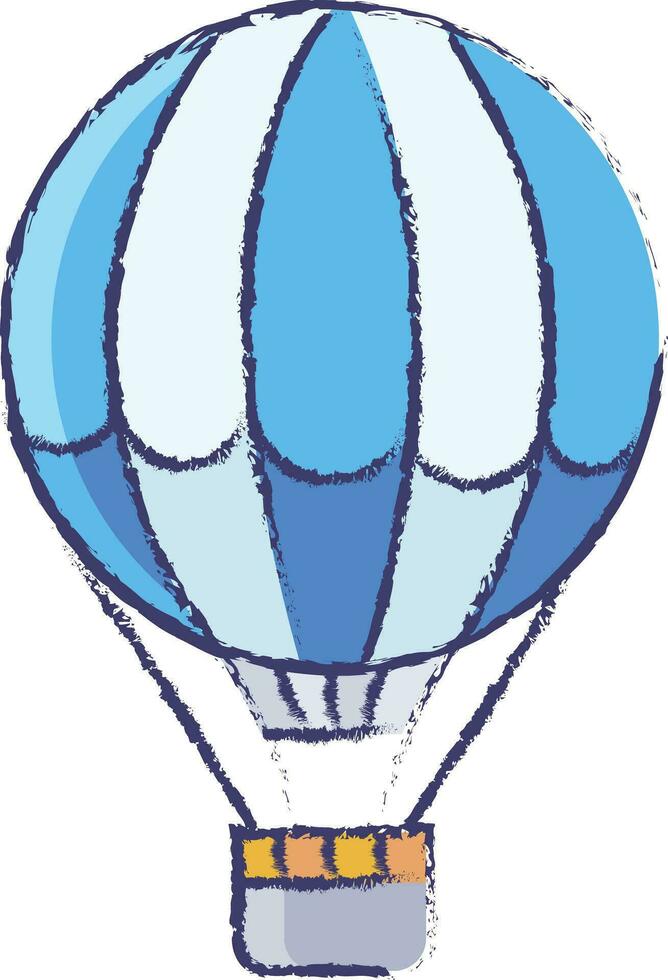 Hot air Balloon hand drawn vector illustration