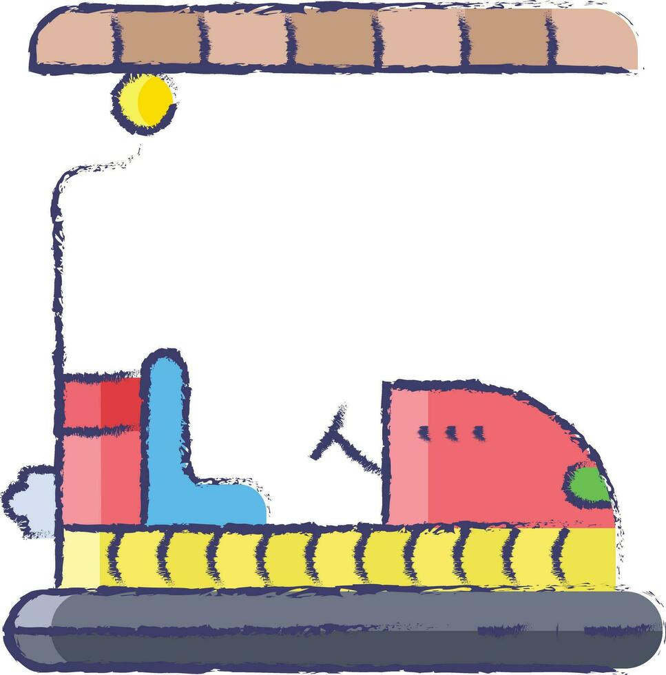 Bumper Car hand drawn vector illustration