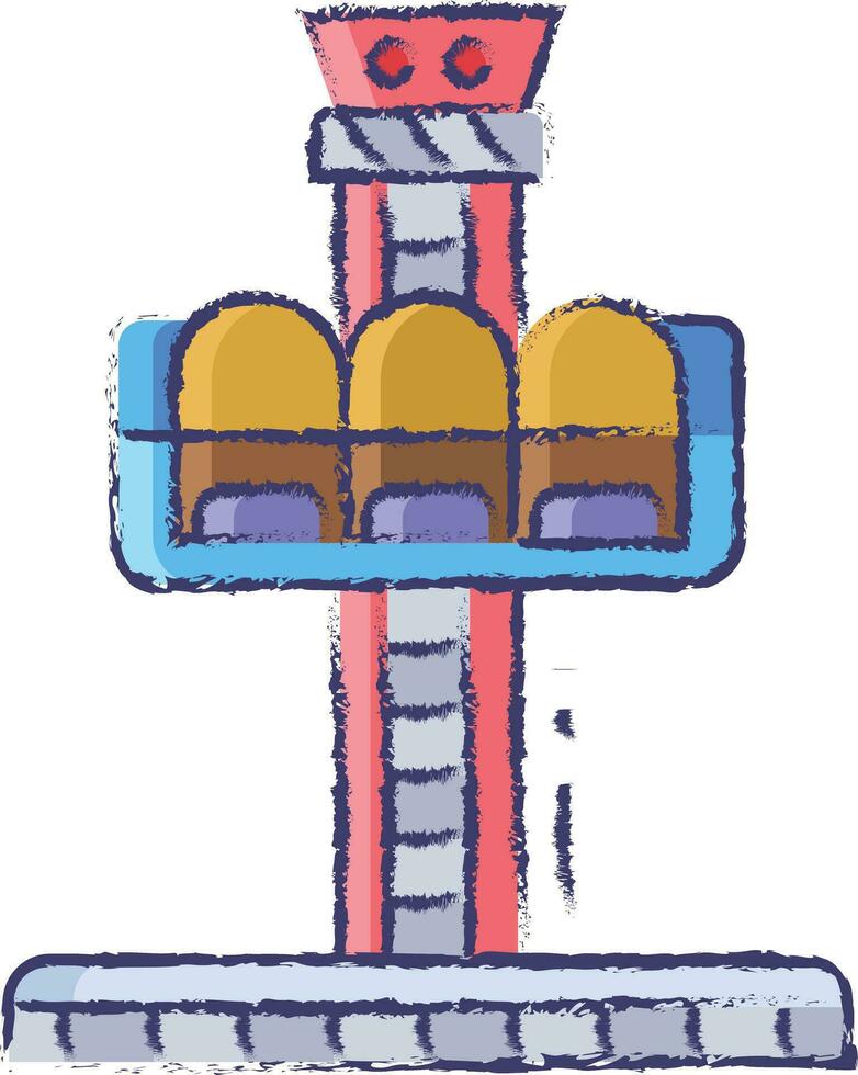 Drop Tower hand drawn vector illustration