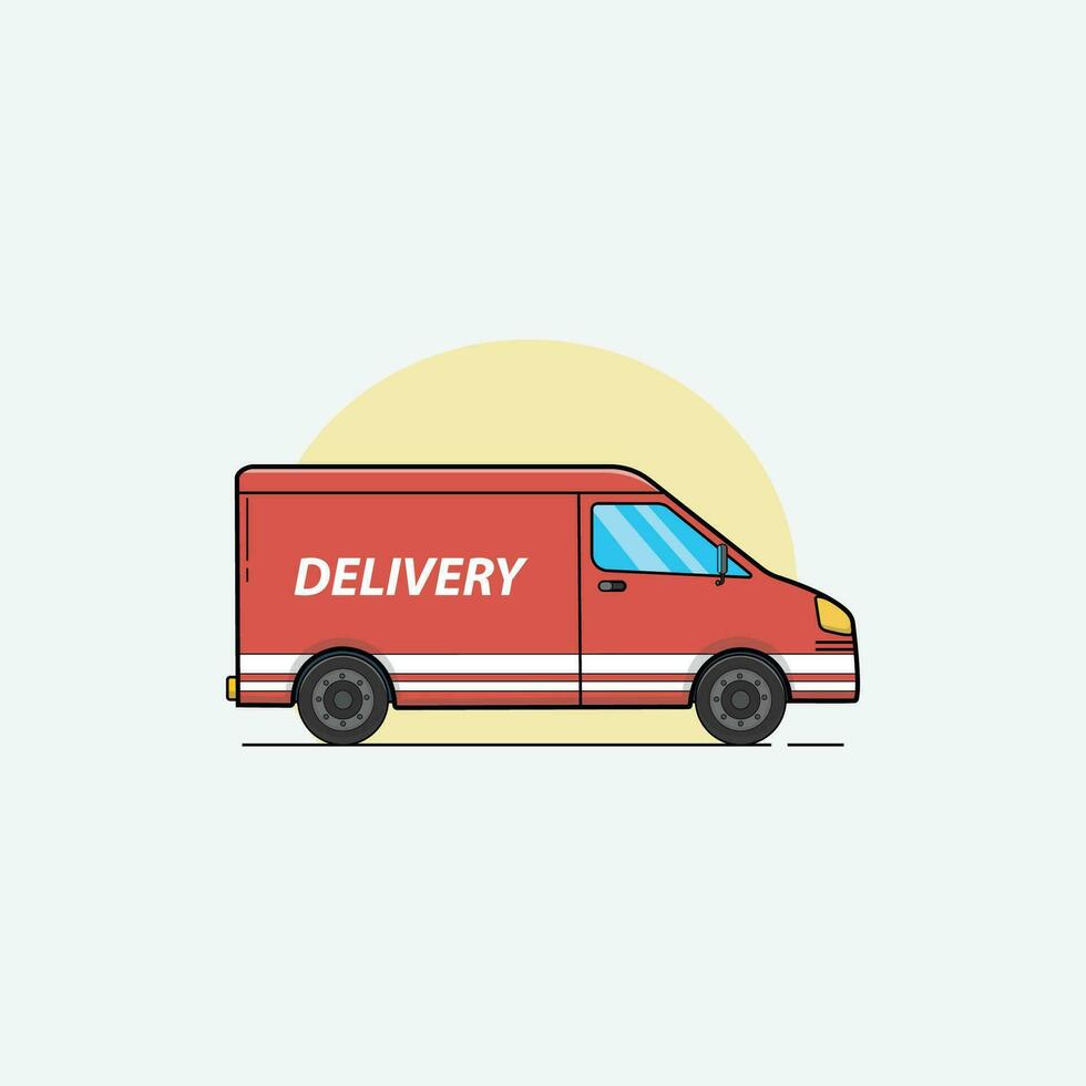 Flat Design Delivery truck Vector illustration