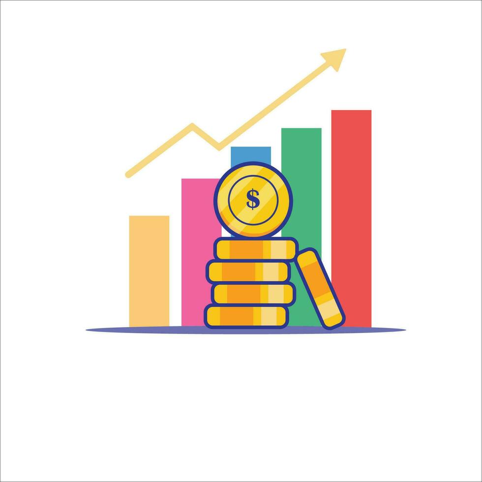Flat Vector Illustration Financial Growth Concept