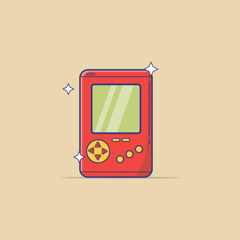 Retro Video Games Console Vector Illustration. Flat Cartoon Design 90s Elements Vector Graphics