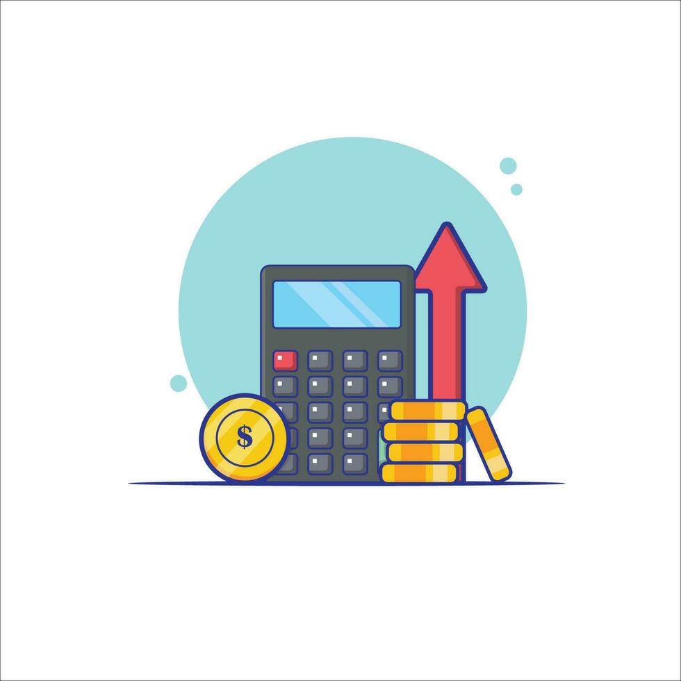 Money Growth Infographic Chart Vector Illustration. Flat Cartoon Design, Money Management Concept