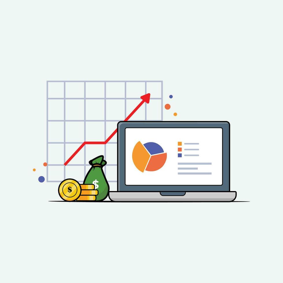 Business Success and Growth Flat Vector Illustration Design. Business  and Investment Success Concept
