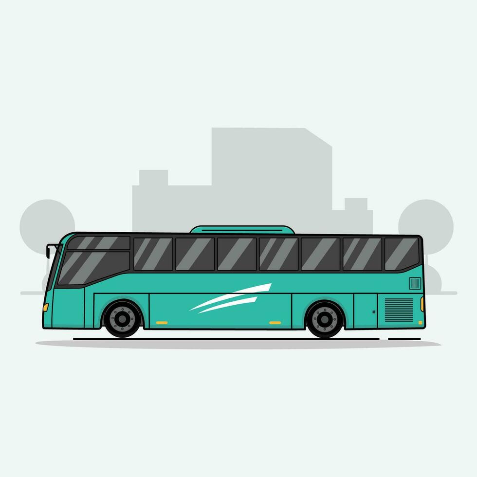 Bus Vector Illustration. Flat Cartoon Style Design