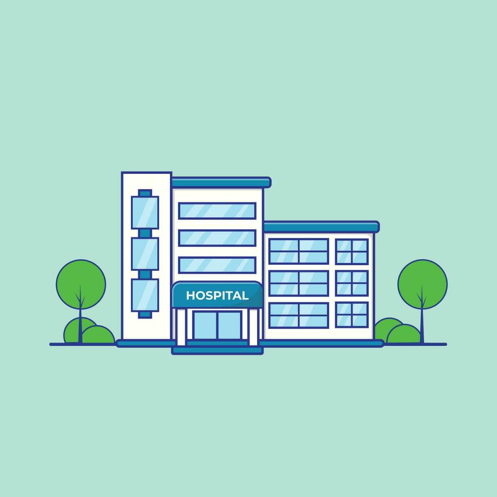 Medical Center Hospital Building Vector illustration. Flat Style Vector Design