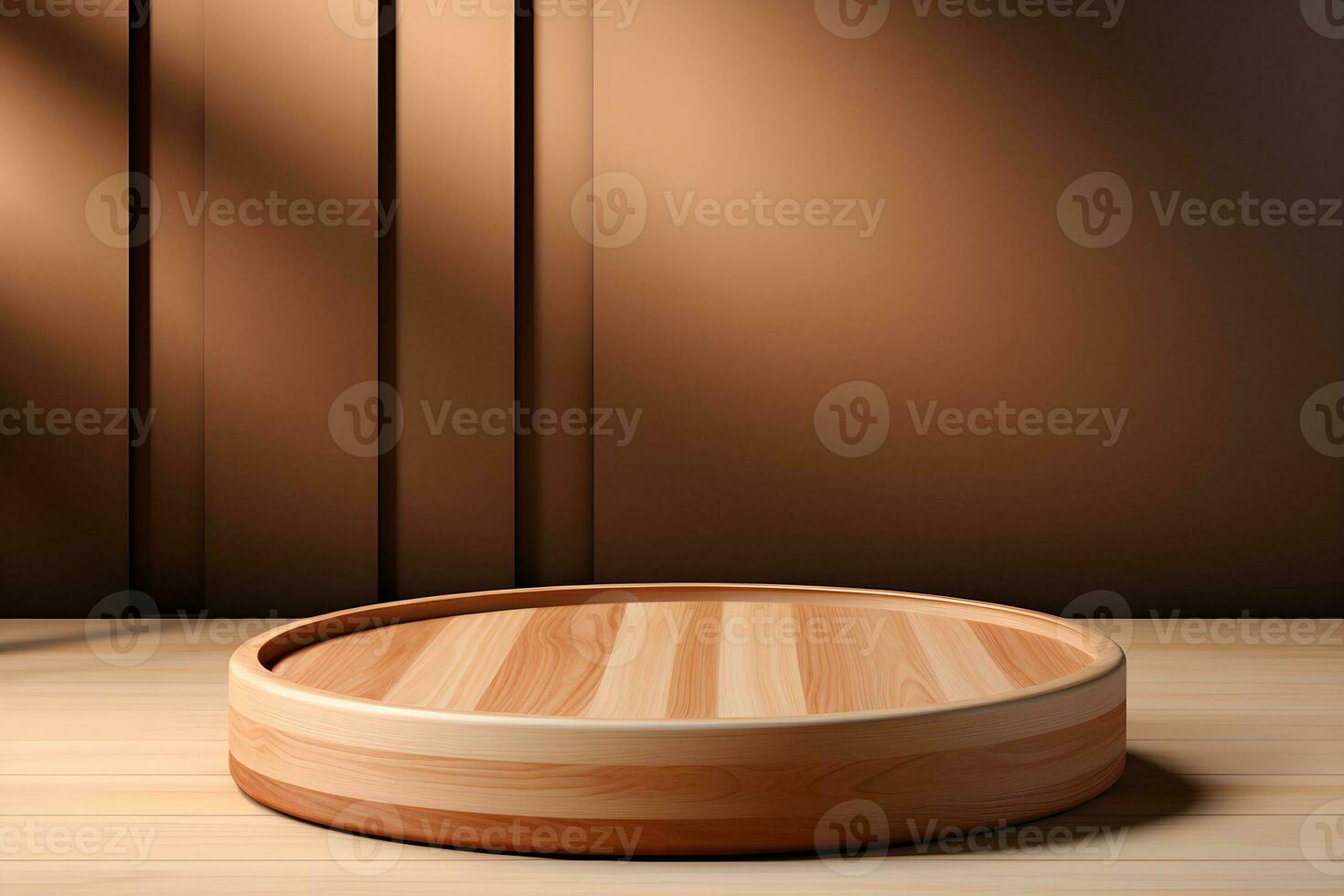 3D realistic podium for product shooting with a lot of space to put a product with Abstract scene concept AI Generative Illustration. photo