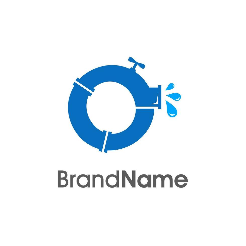 Modern Initial O Pipe And Water Logo vector