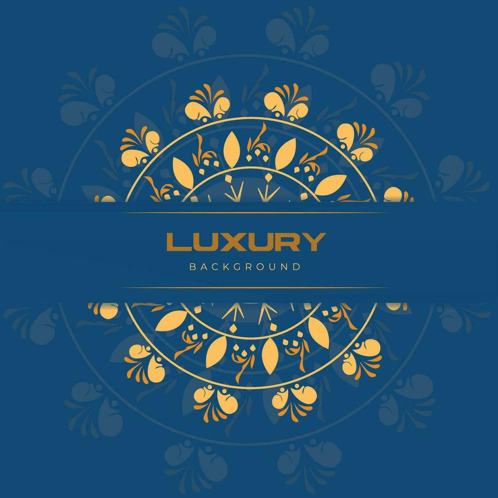 Creative luxury mandala design background in gold color. vector