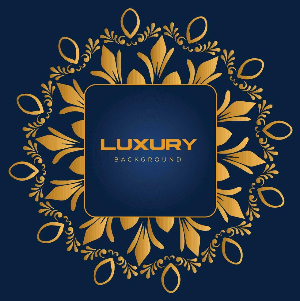 Creative luxury mandala design background in gold color. vector