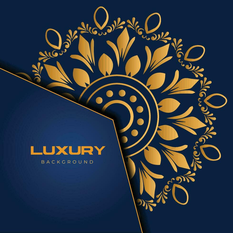 Creative luxury mandala design background in gold color. vector