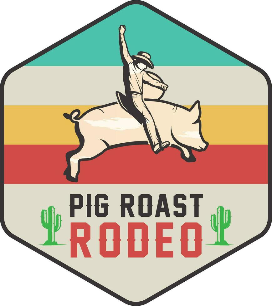 Pig Roast Rodeo vector