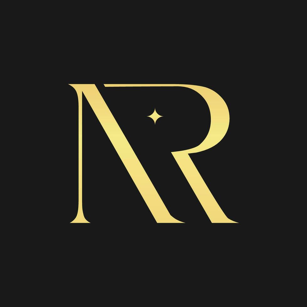NR luxury logo design vector