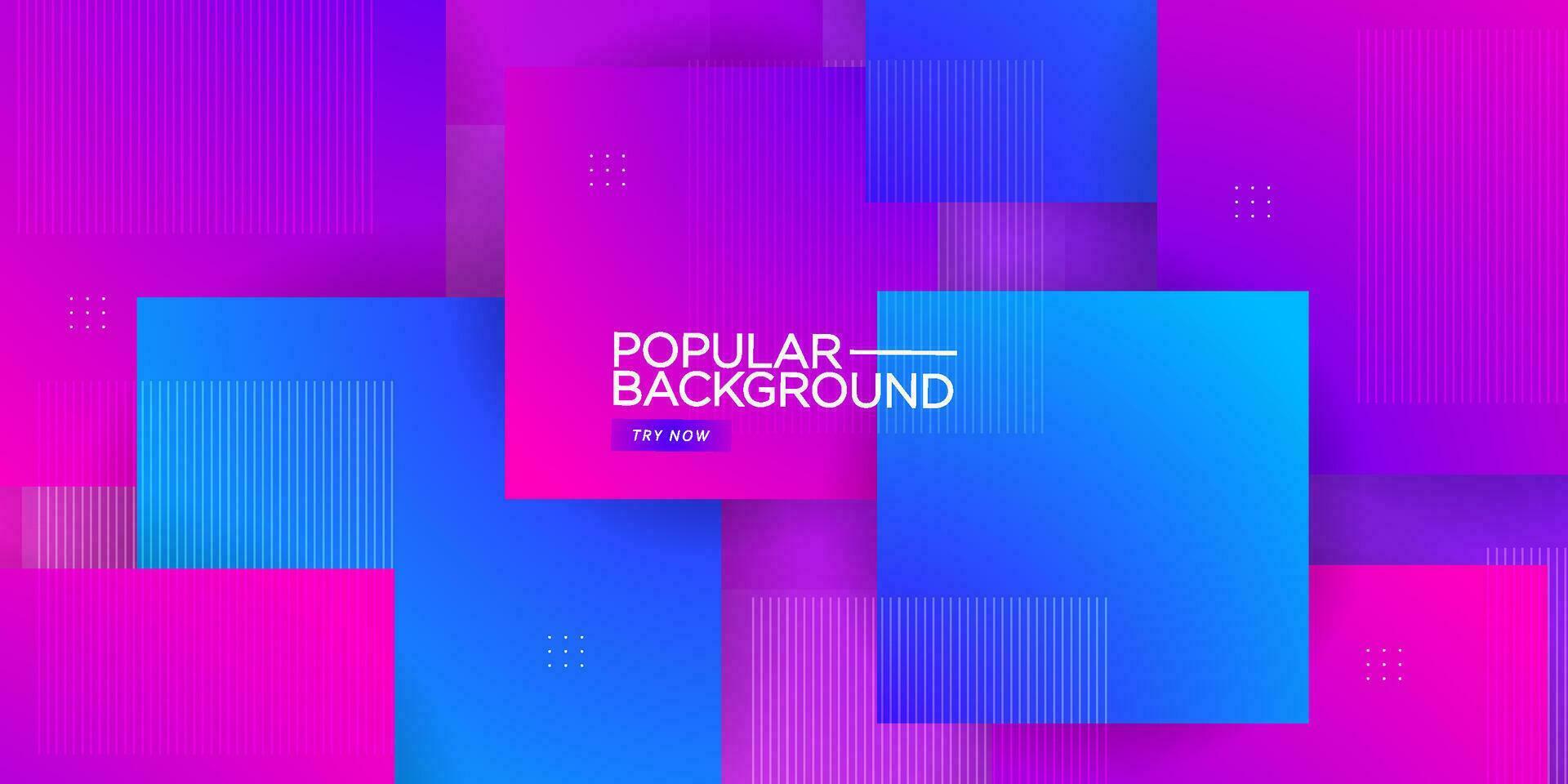 Colorful purple, blue and pink gradient vector background with square overlap design. Shadow decorative design in simple style with lines. Best design for your ad, poster, banner. Eps10 vector