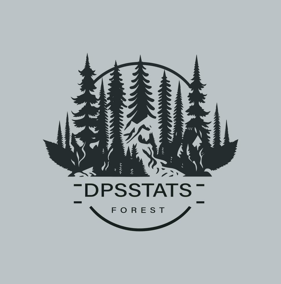 Pine tree,evergreen and mountain vintage Logo design.Logo for adventurer, camping, nature, badge and business vector