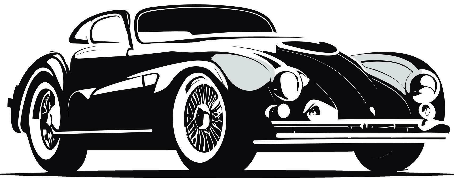 Vintage luxury sports car logo monochrome design style vector