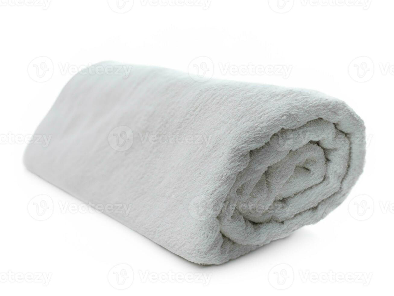 white towel isolated on white background photo