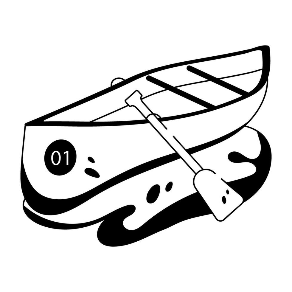 Trendy Tripping Canoe vector