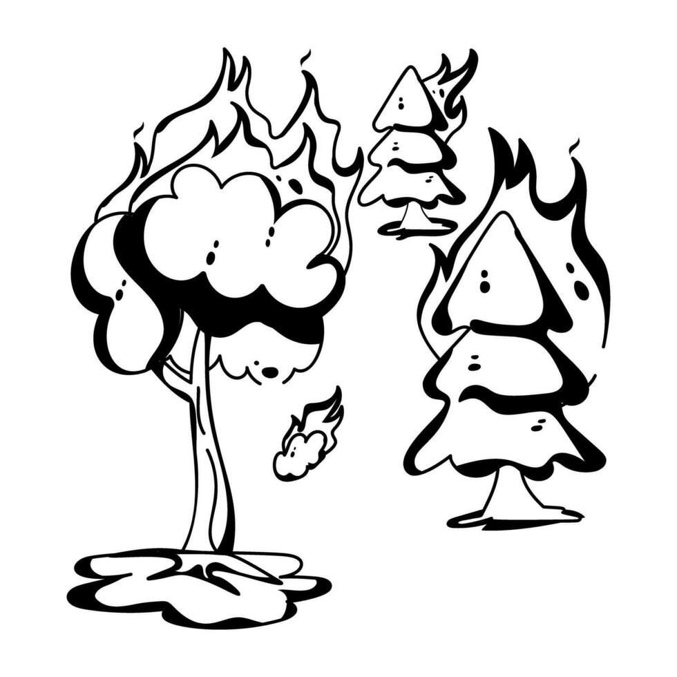 Trendy Wildfire Concepts vector