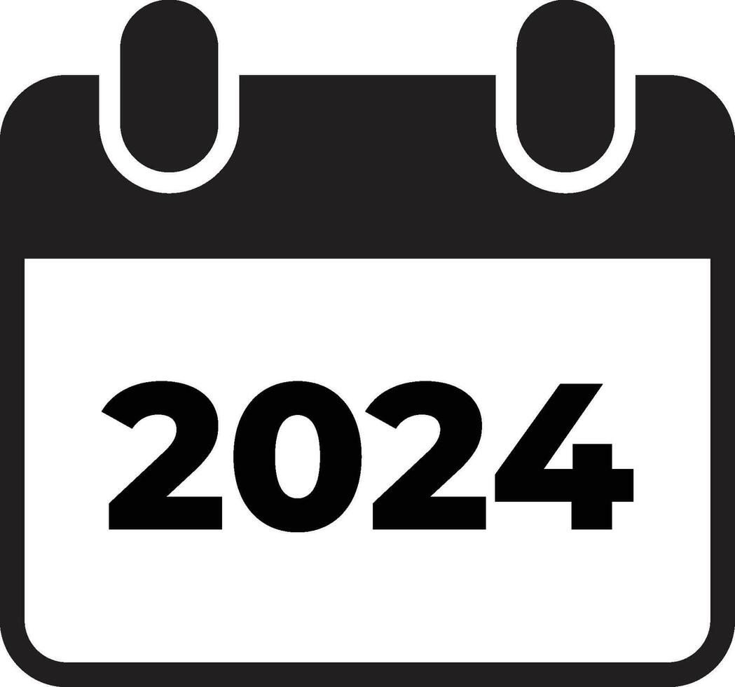 2024 calendario icono vector