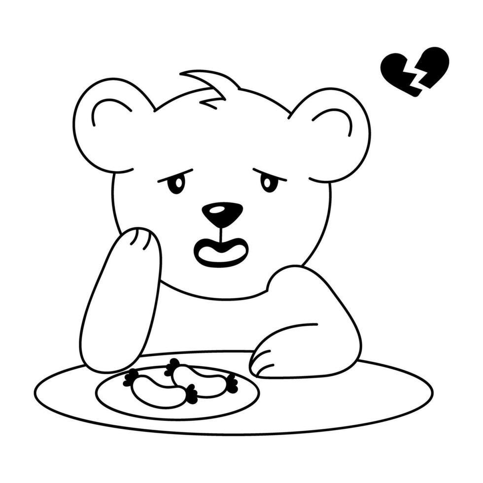 Trendy Bear Thinking vector