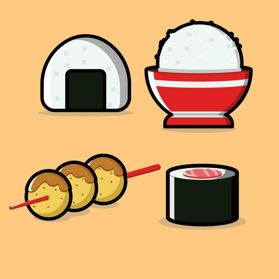 Japanese food illustration vector
